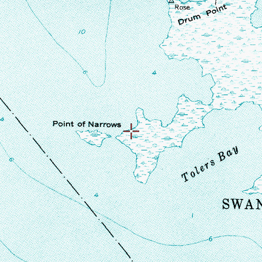 Topographic Map of Point of Narrows, NC