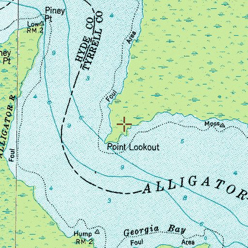 Topographic Map of Point Lookout, NC