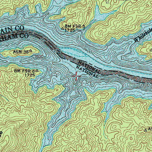 Topographic Map of Poison Cove Branch, NC