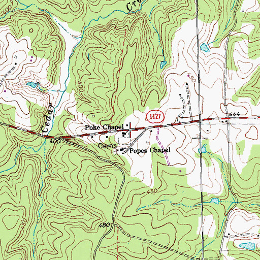 Topographic Map of Poke Chapel, NC