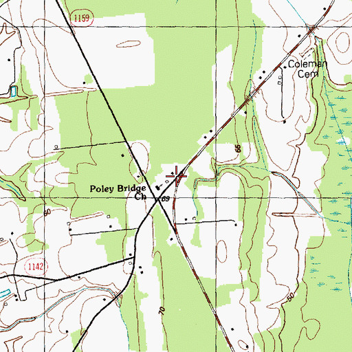 Topographic Map of Pole Bridge, NC