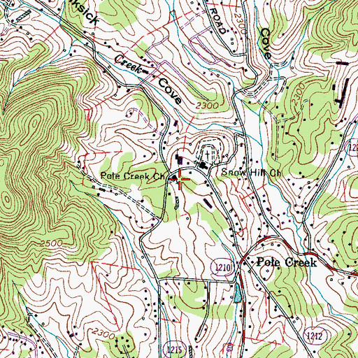 Topographic Map of Pole Creek Church, NC