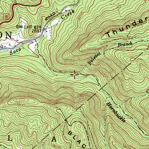 Topographic Map of Polecat Branch, NC