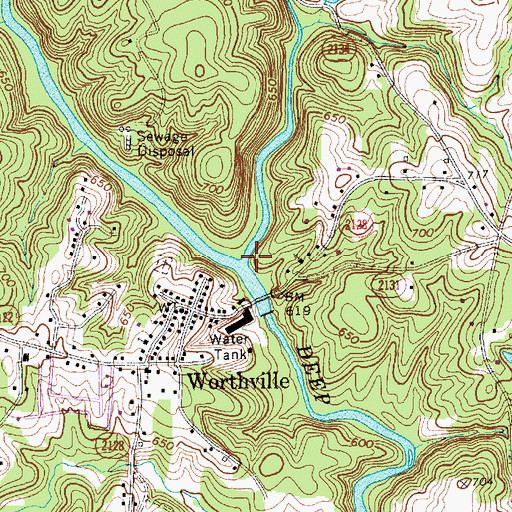 Topographic Map of Polecat Creek, NC