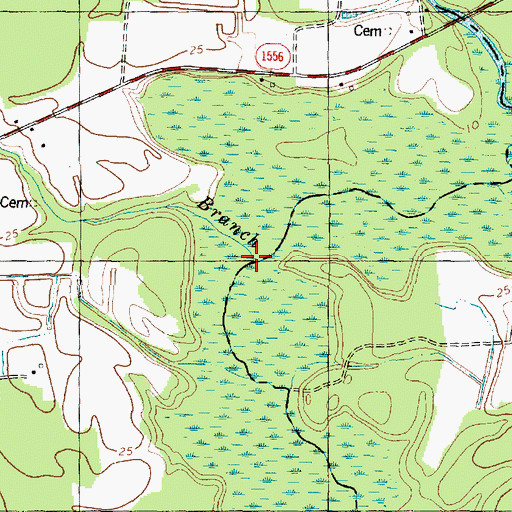 Topographic Map of Poley Branch, NC