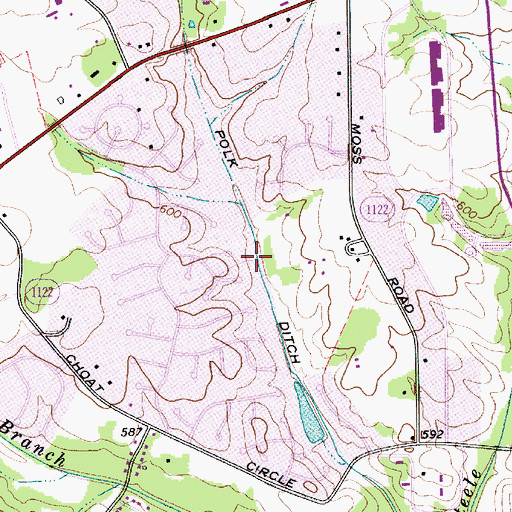Topographic Map of Polk Ditch, NC