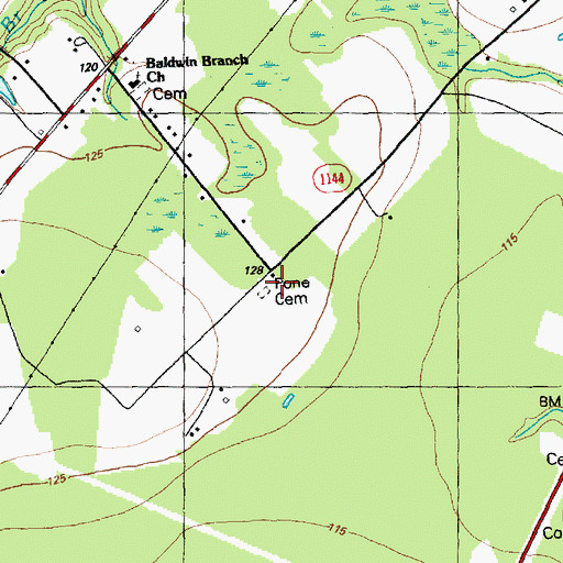 Topographic Map of Pone Cemetery, NC