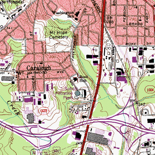 Topographic Map of Pool School, NC