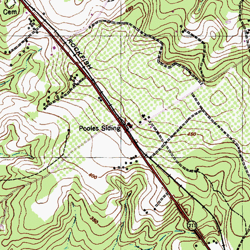 Topographic Map of Pooles Siding, NC