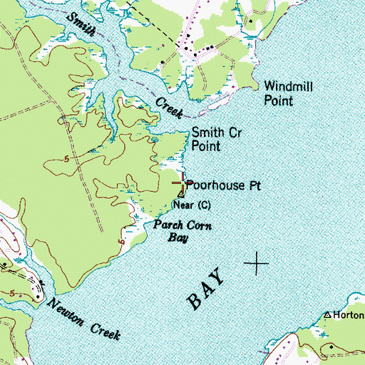 Topographic Map of Poorhouse Point, NC
