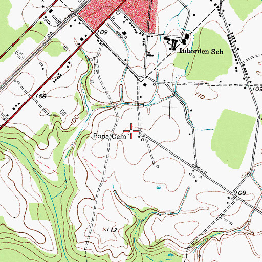 Topographic Map of Pope Cemetery, NC