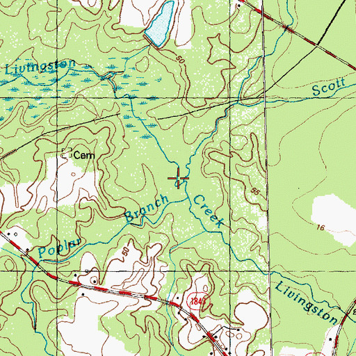 Topographic Map of Poplar Branch, NC