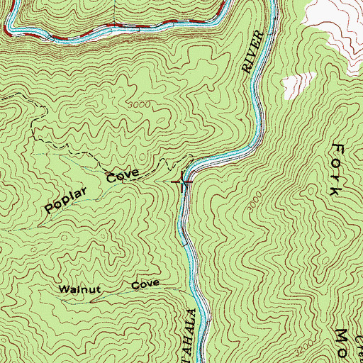 Topographic Map of Poplar Cove, NC
