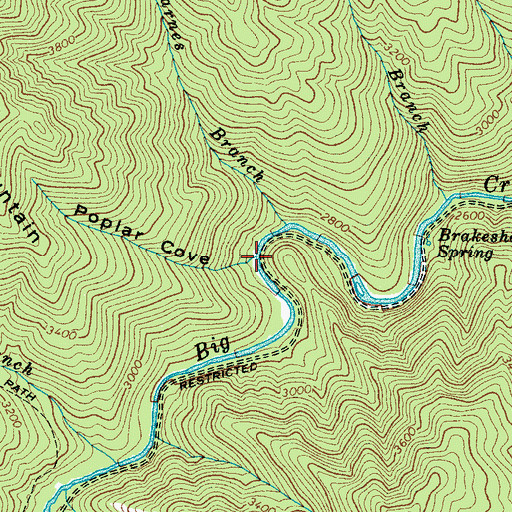 Topographic Map of Poplar Cove, NC