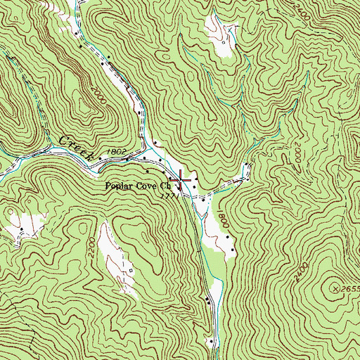 Topographic Map of Poplar Cove Church, NC