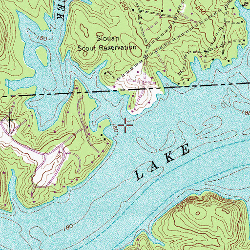 Topographic Map of Poplar Creek, NC