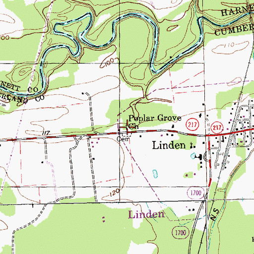 Topographic Map of Poplar Grove Church, NC