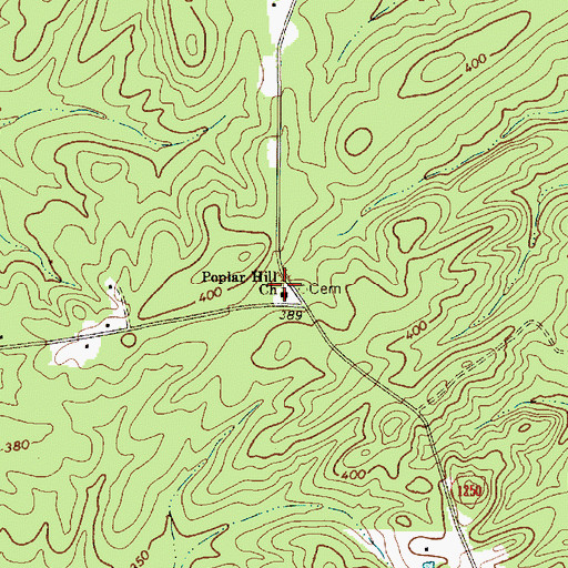 Topographic Map of Poplar Hill Church, NC