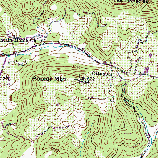 Topographic Map of Poplar Mountain, NC