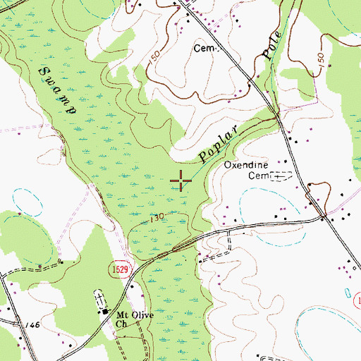 Topographic Map of Poplar Pole Branch, NC