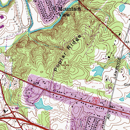 Topographic Map of Poplar Ridge, NC