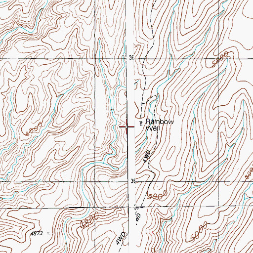 Topographic Map of Rainbow Well, AZ