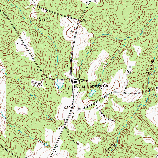 Topographic Map of Poplar Springs Church, NC
