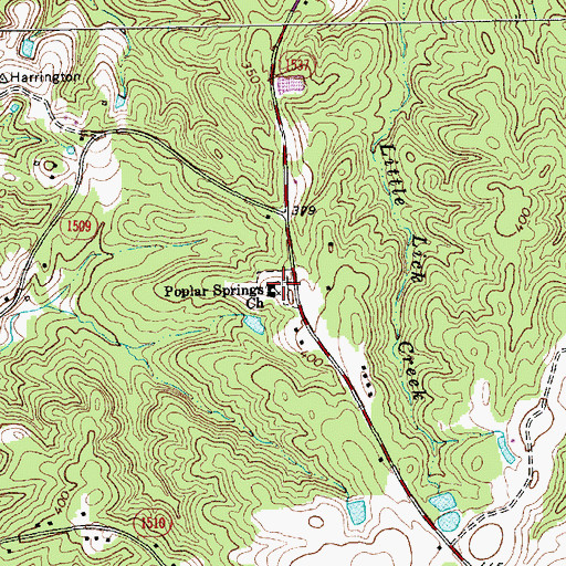 Topographic Map of Poplar Springs Church, NC