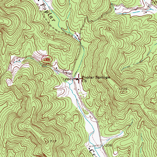 Topographic Map of Poplar Springs Church, NC