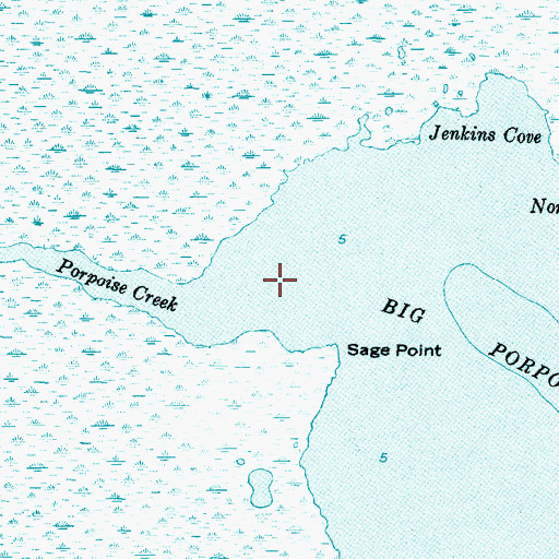 Topographic Map of Porpoise Creek, NC