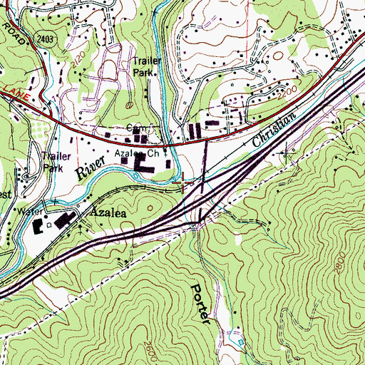 Topographic Map of Porter Cove, NC