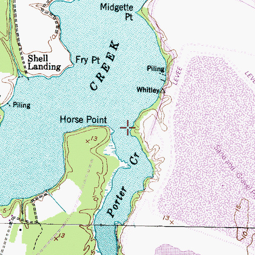 Topographic Map of Porter Creek, NC