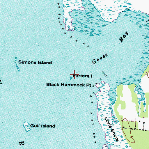 Topographic Map of Porters Island, NC