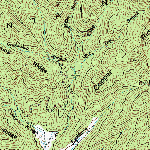 Topographic Map of Pot Log Branch, NC