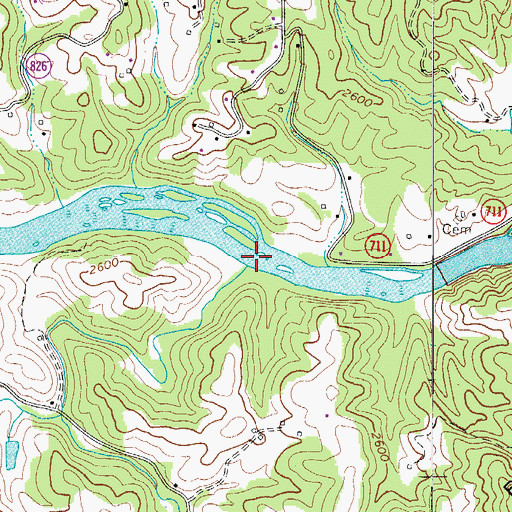 Topographic Map of Potato Creek, NC