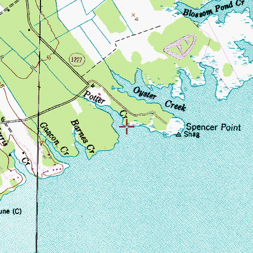 Topographic Map of Potter Creek, NC