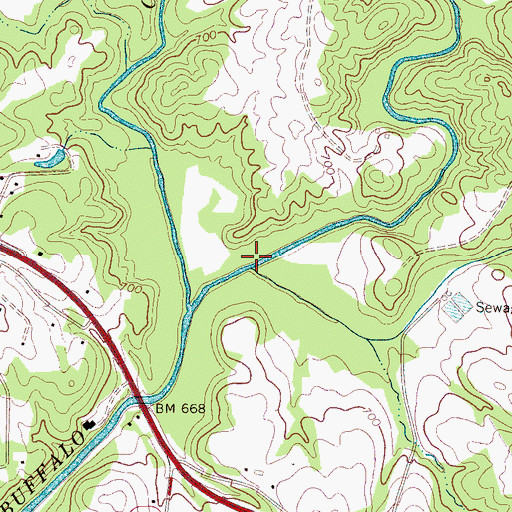 Topographic Map of Potts Creek, NC