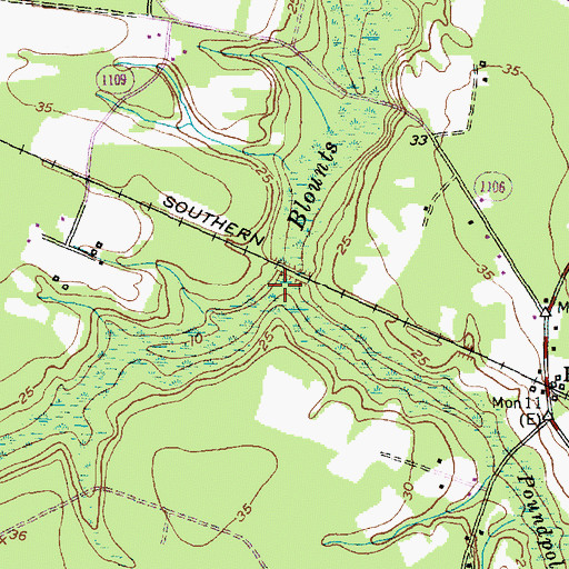 Topographic Map of Poundpole Swamp Branch, NC