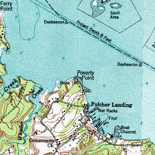 Topographic Map of Poverty Point, NC