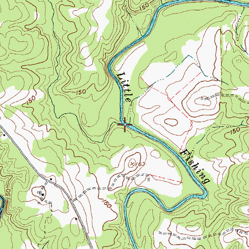 Topographic Map of Powells Creek, NC