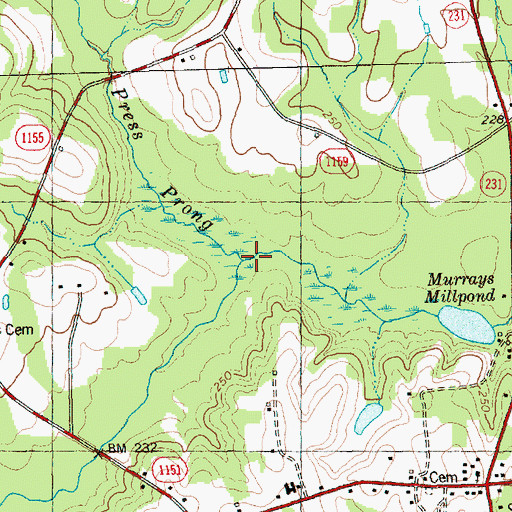 Topographic Map of Press Prong, NC