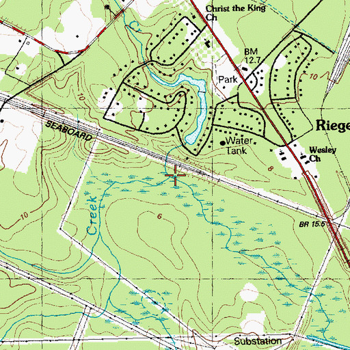 Topographic Map of Pretty Creek, NC