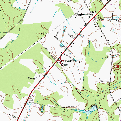 Topographic Map of Prevatte Cemetery, NC