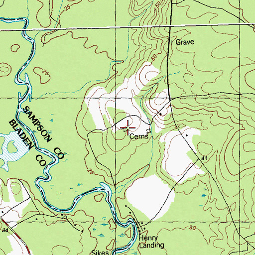 Topographic Map of Pridgen Cemetery, NC