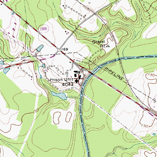 Topographic Map of Prison Unit 4043, NC
