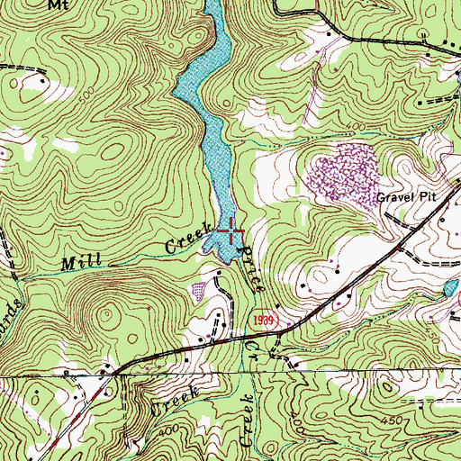 Topographic Map of Pritchard Mill Creek, NC