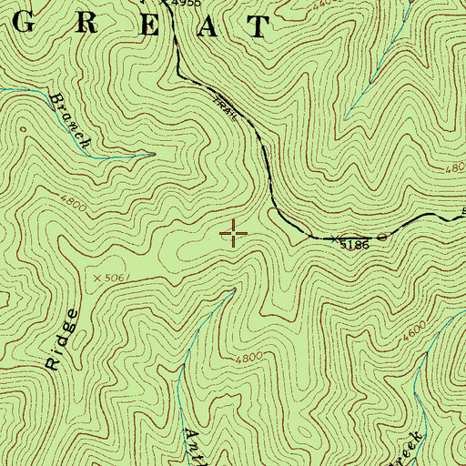 Topographic Map of Proctor Ridge, NC