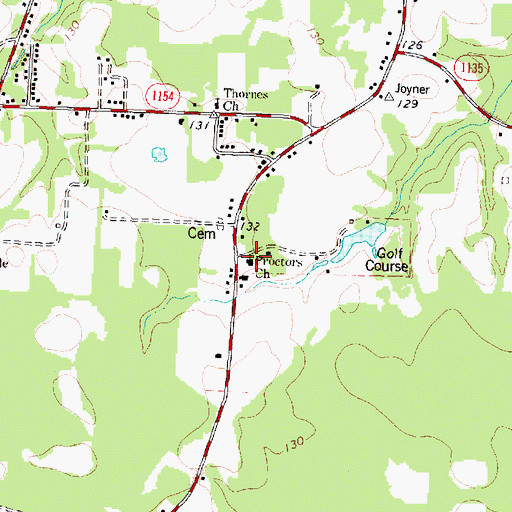 Topographic Map of Proctors Church, NC