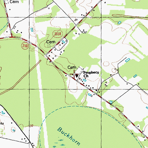 Topographic Map of Prophecy Church, NC