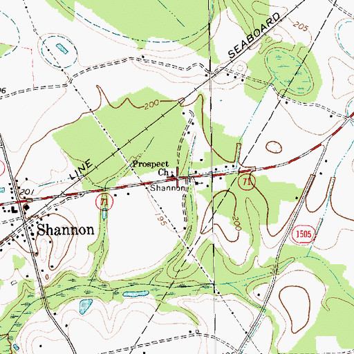 Topographic Map of Prospect Church, NC